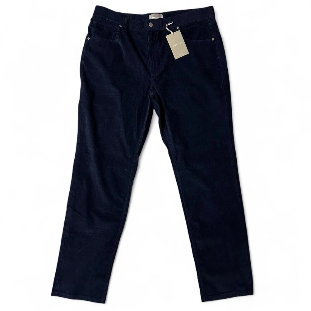Everlane Mens Slim Fit Corduroy Pants Mens Actual Size 39x32 Navy Blue 5 Pocket